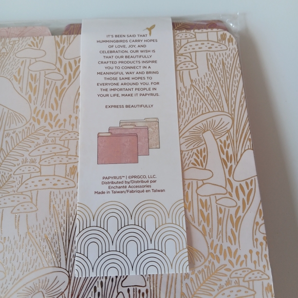 NEW Papyrus Tabbed File Folders Mushrooms Pink Gold White 9 Folders 3 Designs - Picture 3 of 5
